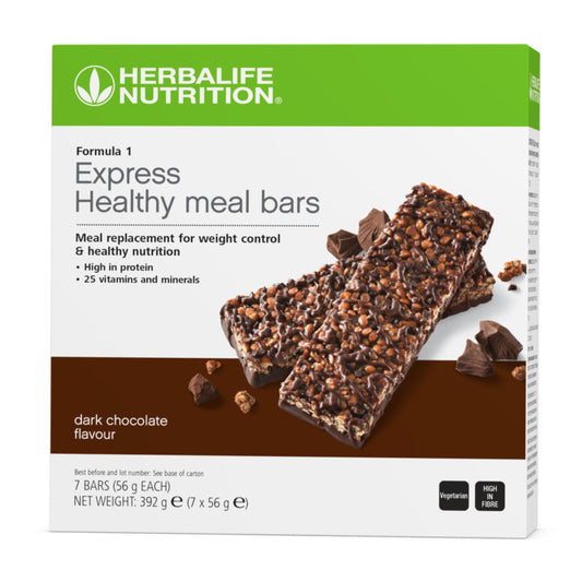 Herbalife Formula 1 Express Healthy Meal Bars Dark Chocolate 7 bars per box